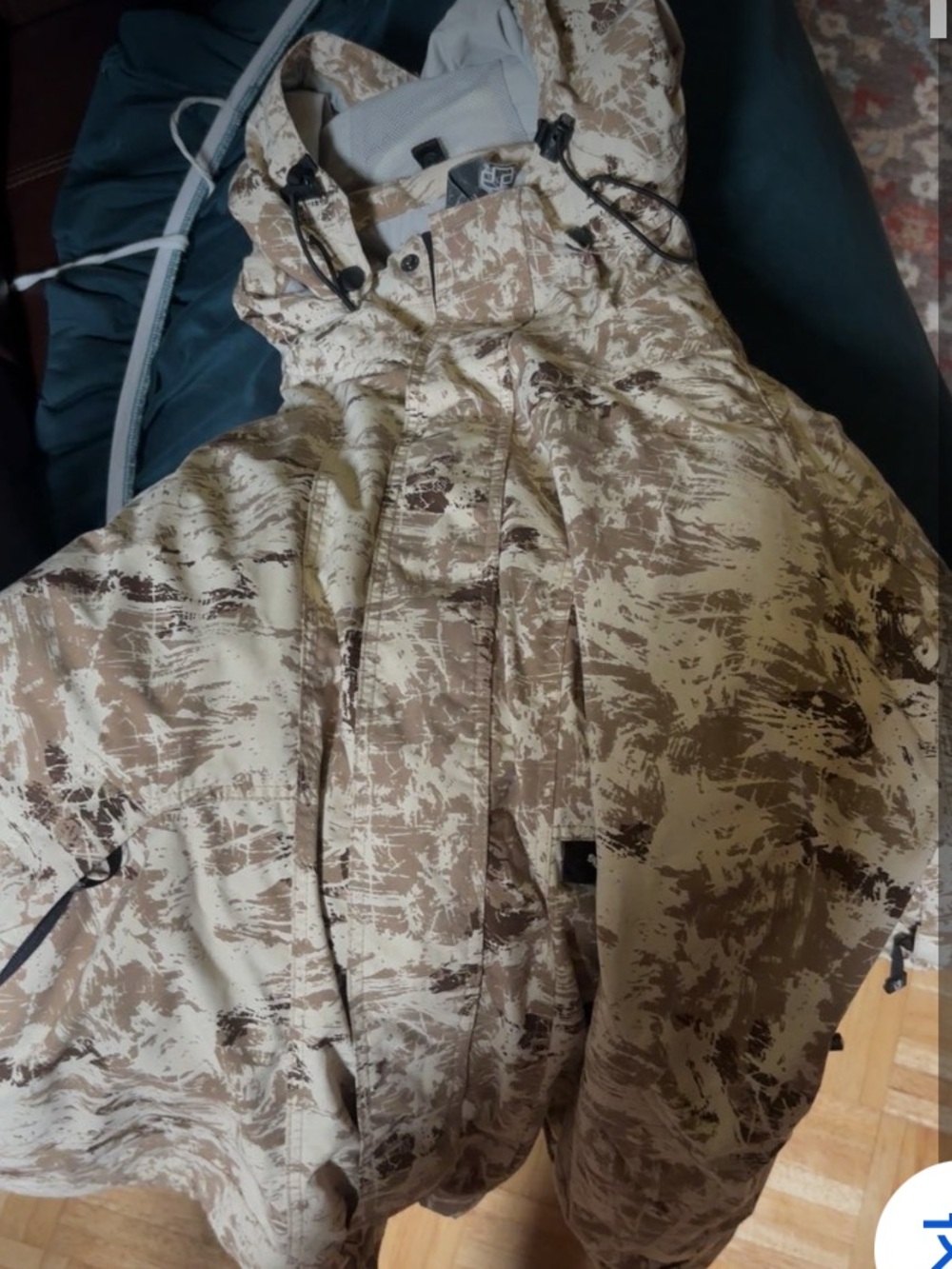 USMC Men's Beige Camo spec weather rain jacket - Lightweight Outdoor Style